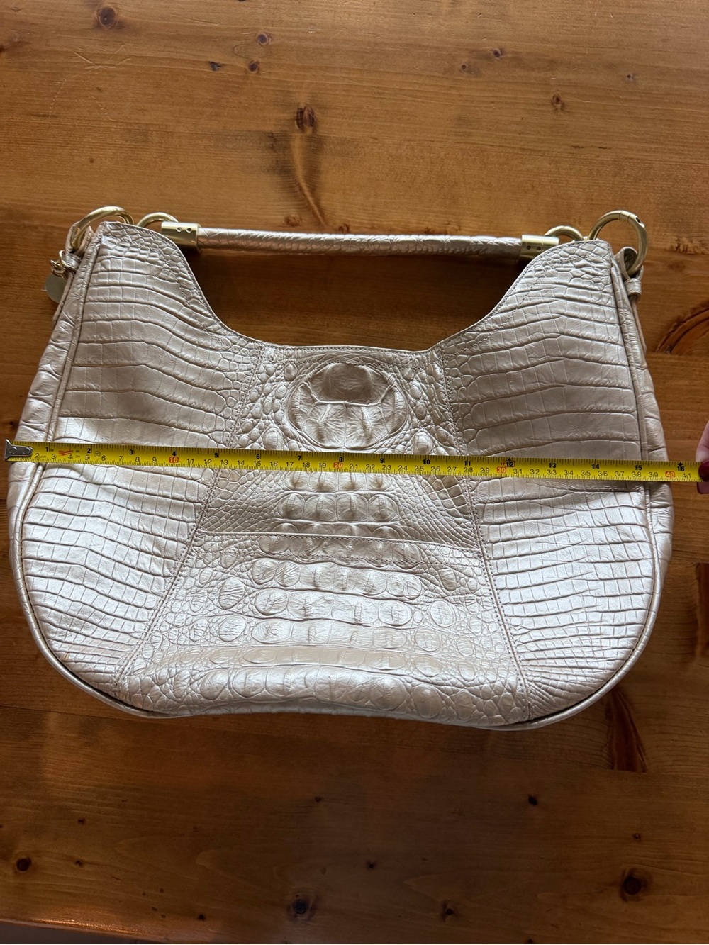 Brahmin Gold Croc-Embossed Shoulder Bag - Picture 5 of 5